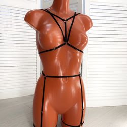 Harness set LOOM-1, harness lingerie, harness bra, cage bra, strappy, bdsm lingerie, harnesses, harness women