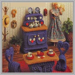 Digital - Vintage Breakfast Room Crochet Pattern -  Crochet Patterns for Dolls - PDF