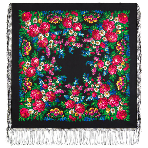 original elite pavlovo posad shawl 235-18 size 148x148 cm