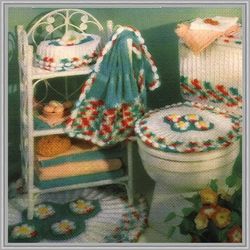 Digital - Vintage Pretty Posies Bath Set  Crochet Pattern - Crochet Patterns for Dolls - PDF