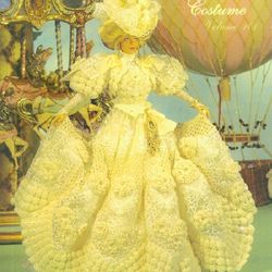 Digital | Knitted Dress for dolls 11-1/2" | Crochet pattern for a vintage Barbie dress | Toys for Girls | PDF Template