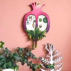 interior mirror pomegranat, wall mirror, wooden mirror, boho mirror wall decor