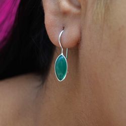 Black Onyx 925 Sterling Silver Drop Earrings, Women Handmade earrings