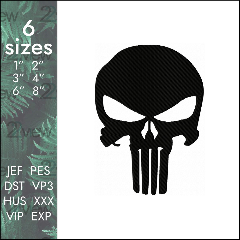 punisher logo honor emblem machine embroidery design