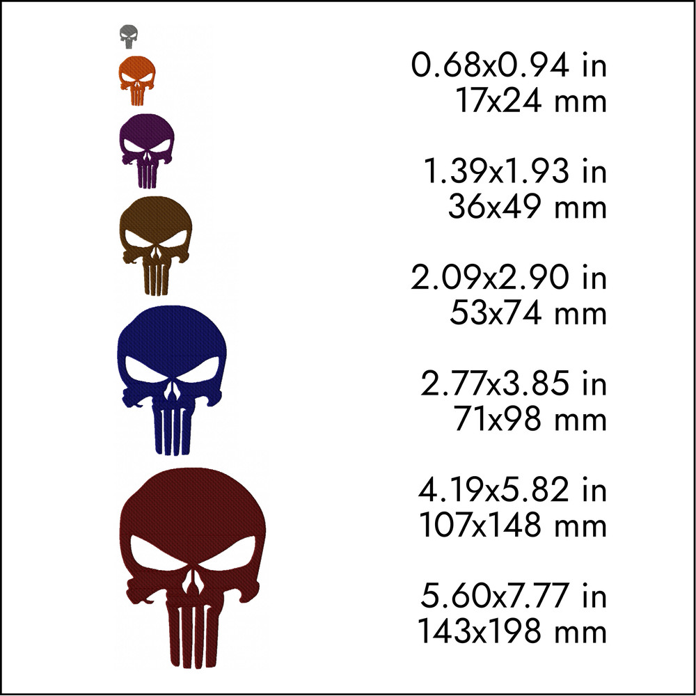 punisher logo honor emblem machine embroidery designs