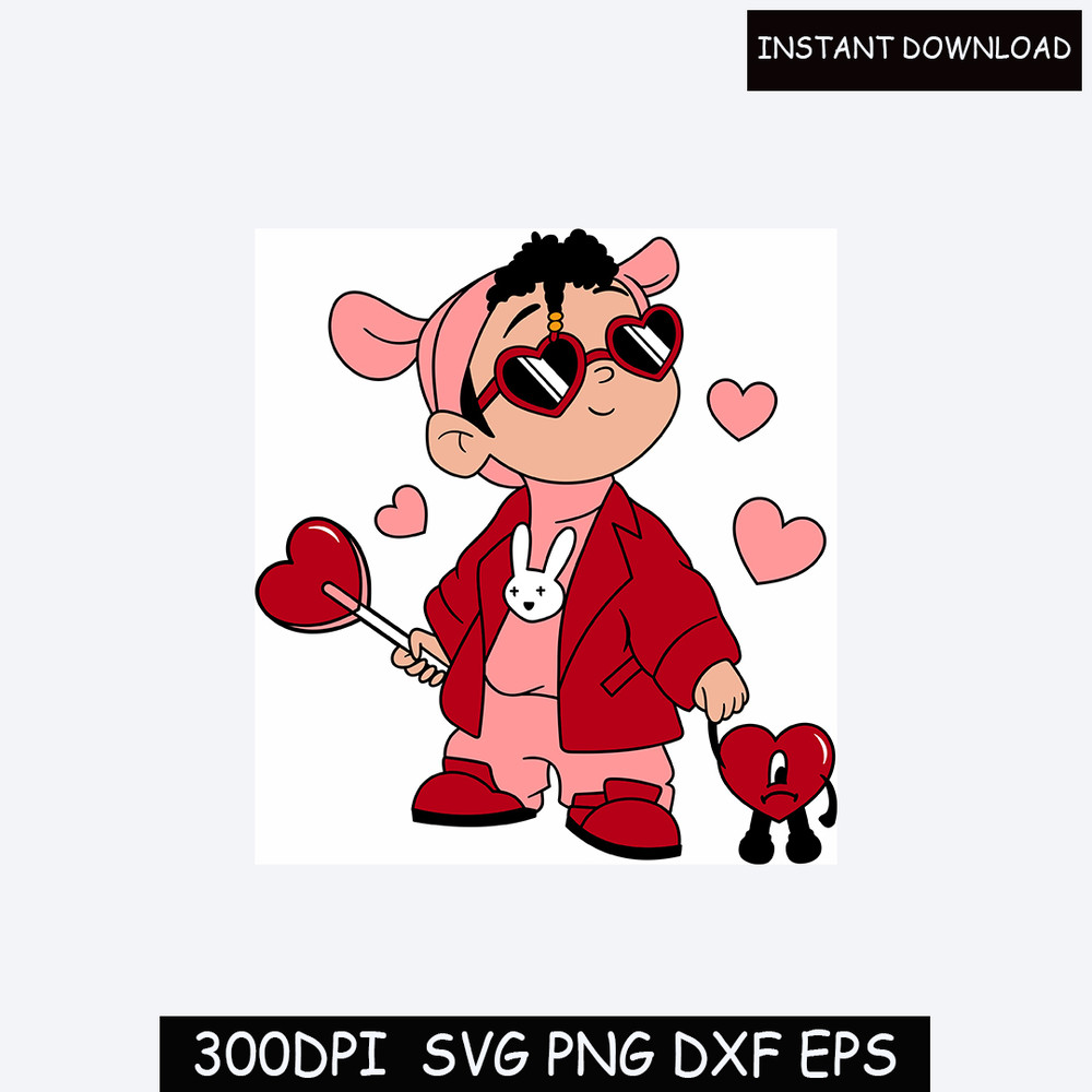 Svg Baby benito Svg Un verano sin ti Layered Valentines Cricut Yonaguni sublimation decal, El Conejo Malo svg.jpg