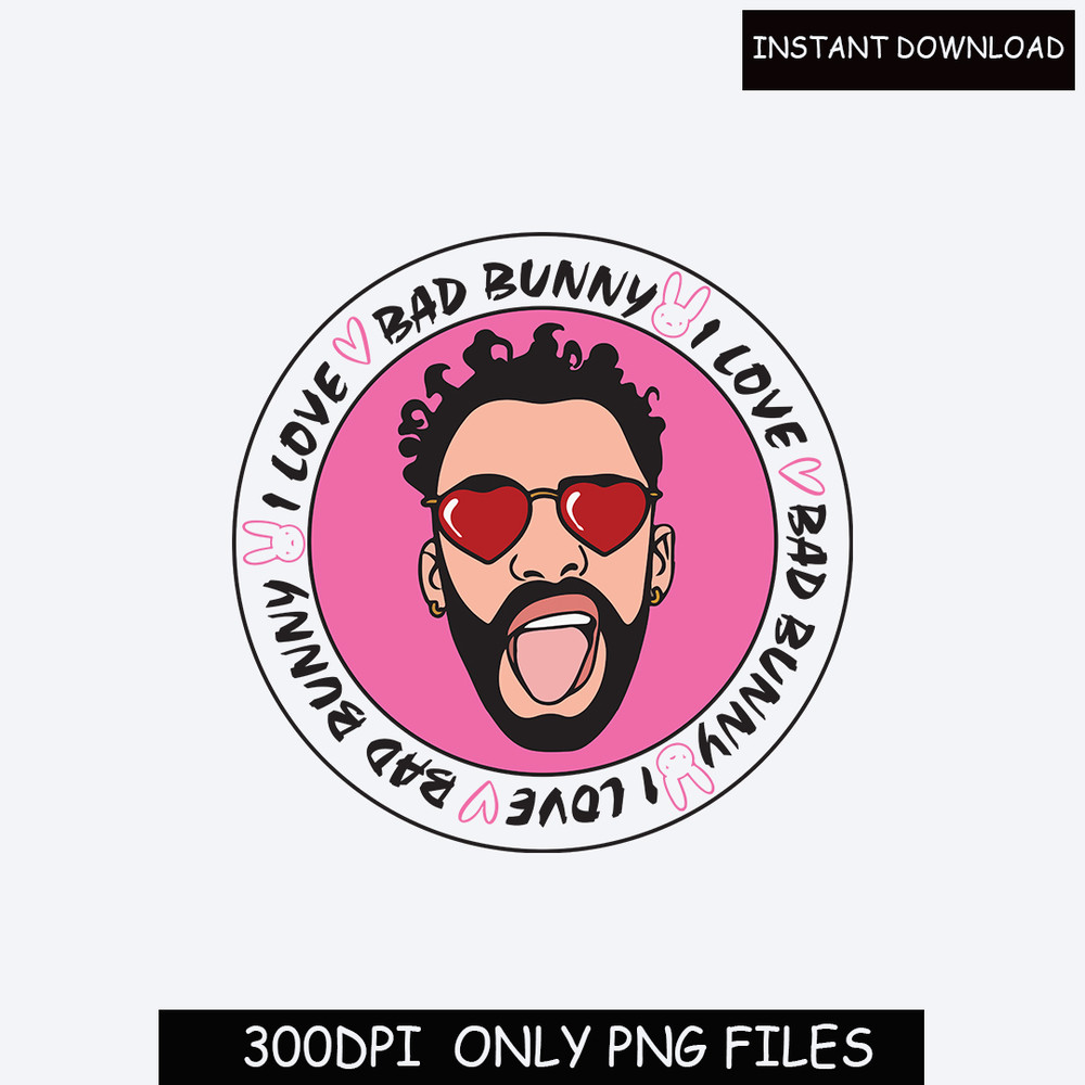 Bad bunny png, bad bunny heart, bad bunny svg cricut, bad bunny clipart, clipart sublimation, silhouette, instant download.jpg