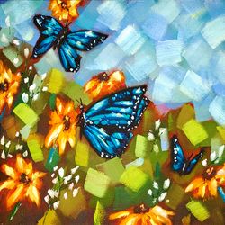 butterfly painting morpho original art