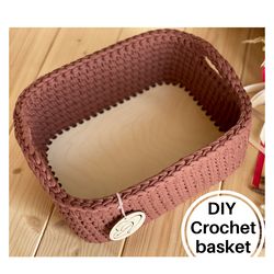 SUPER easy DIY Crochet basket Pattern, Crochet Planter Pattern, Large storage crochet basket Pattern, PDF and video