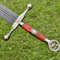 Saint George the Dragon Slayer Damascus Steel Sword Medieval Inspired Collectible Deco 2jpg