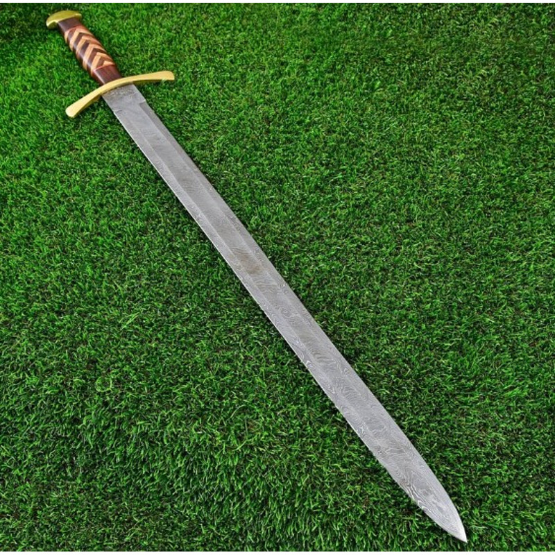 Heathen Army Damascus Steel Sword  Pattern Welded Steel Hand Forged Historical R 2jpg