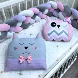Cat cushion pattern / cat pillow diy / cat toy in crib tutorial / baby toy pattern