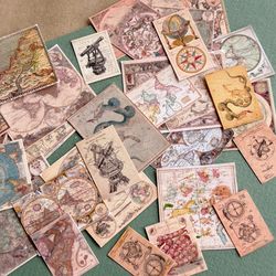 Vintage geographical maps, for printing, miniatures, dollhouse. DIGITAL DOWNLOAD, doll miniature in 1:12 scale