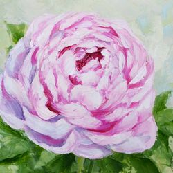 peony painting original art pink peonies painting floral art pink flowers painting flowers landscape oil art 10 by 14