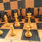 vintage 1960s wooden old chess pieces ussr