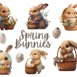 Bunnies easter, Bunnies clipart png, Easter spring animals,commercial use