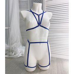 Harness Set NAVI, harness lingerie, harness bra, cage bra, strappy, bdsm lingerie, harnesses, harness belt