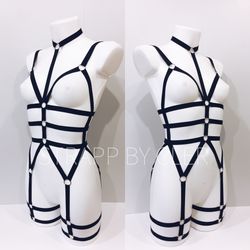 Harness bodysuit BOSSY, harness lingerie, harness bra, cage bra, strappy, bdsm lingerie, harnesses, harness body