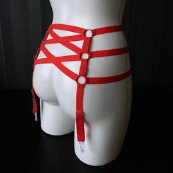 harness garter belt blood, harness lingerie, harness belt, cage belt, strappy, bdsm lingerie, harnesses, garters