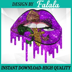 mardi gras carnival costume purple & gold fleur-de-lis lips  png file sublimation design mardi gras, mardi gras png