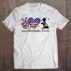 Boston Terrier Dog Lover Usa Flag 4th Of July T-shirt