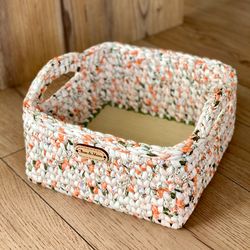 Medium towel toilet paper cosmetic basket holder box, Bathroom storage big basket organizer with handles, Home Storage