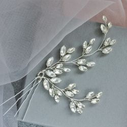 Crystal hair vines bridal / Flexible wedding head piece / Wedding pins  / Hair piece for bride crystal vines