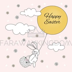 bunny easter holy holiday cartoon vector illustration set