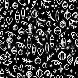 CHRISTMAS BACKGROUND Doodle Seamless Pattern Vector Print