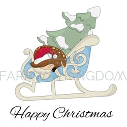 christmas deer cartoon new year vector illustration set
