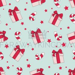 christmas gift cartoon seamless pattern vector illustration