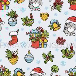 christmas mood new year decorations vector seamless pattern