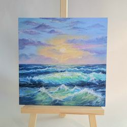 Ocean wawe Original Art Seascape Oil Painting
