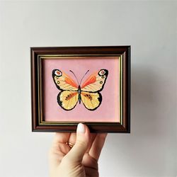 Butterfly Insect Painting Small Wall Decor Framed Art