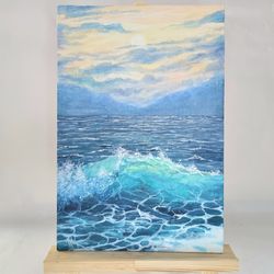 Sunrise on the sea Original Art Seascape Oil Painting