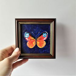 Cute Butterfly Art Miniature Painting Acrylic Small Wall Art