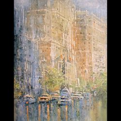 New York Painting "DAY IN NYC Painiting on Canvas Modern Impasto Painting Original Art by "Walperion Paintings"