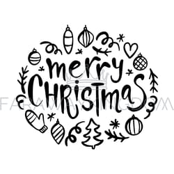 christmas print doodle symbols with text vector illustration