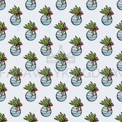 christmas toy and berries new year vector seamless pattern
