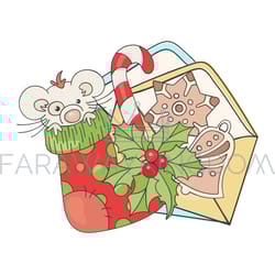 happy new mouse christmas cartoon vector illustration set