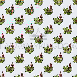 happy new year candle christmas cartoon vector pattern print