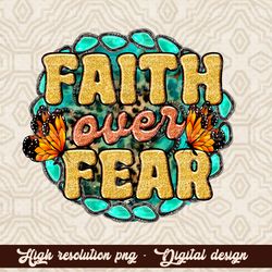 Faith Over Fear PNG, Religious PNG, Proverbs Quote, God, She is Strong, Christian Bible, Leopard, Black Woman, Direct Pr