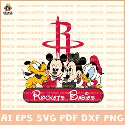 NBA Mickey Babies Houston Rockets SVG, Disney svg, NBA SVG Design, NBA Rockets SVG, Cricut, Digital Download