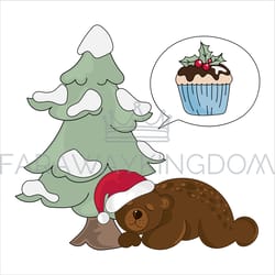 new year dreaming bear animal cartoon vector illustration set