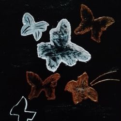 flying white and golden butterflys poster