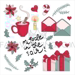 new year supplies christmas cartoon vector illustration set