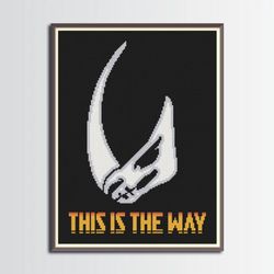 mudhorn sigil cross stitch pattern, star wars cross stitch, the mandalorian, digital pdf