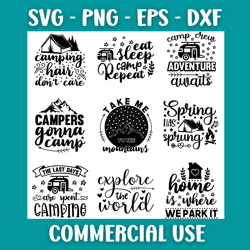 camping svg bundle, camping crew svg, camp life svg, funny camping svg