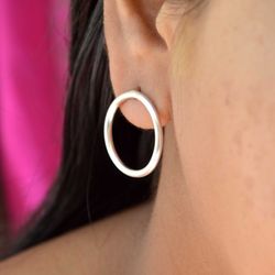Hoop Stud Earrings, 925 Sterling Silver Earrings  Women Handmade earrings jewelry