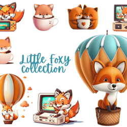 cute little fox clipart, fox png ,fox bundle png, foxes bundle,commercial use, digital download